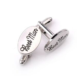 New! Best Man Silver Cuff Links